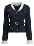 Self Portrait Woven Knit Cardigan