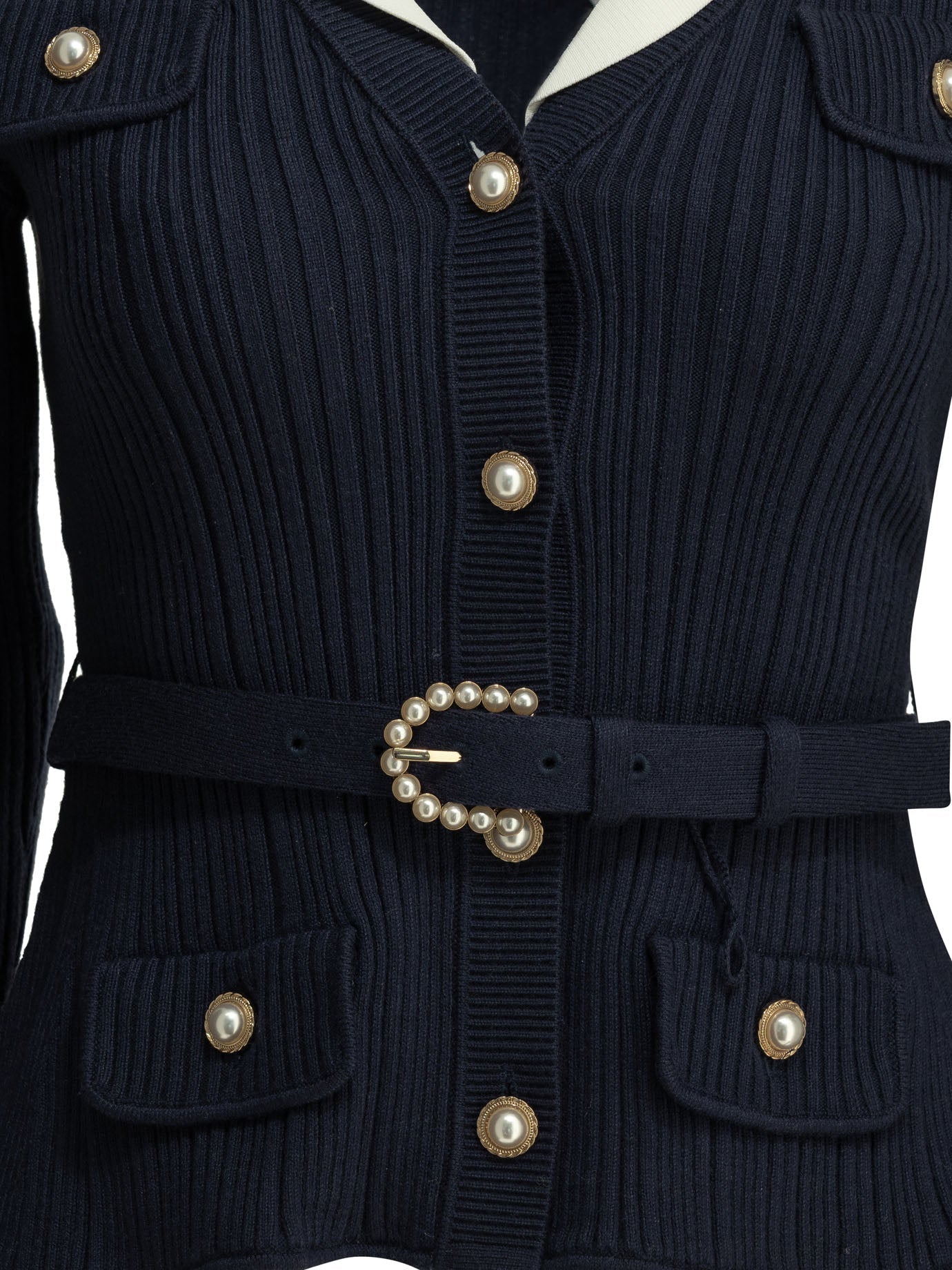 Self Portrait Woven Knit Cardigan