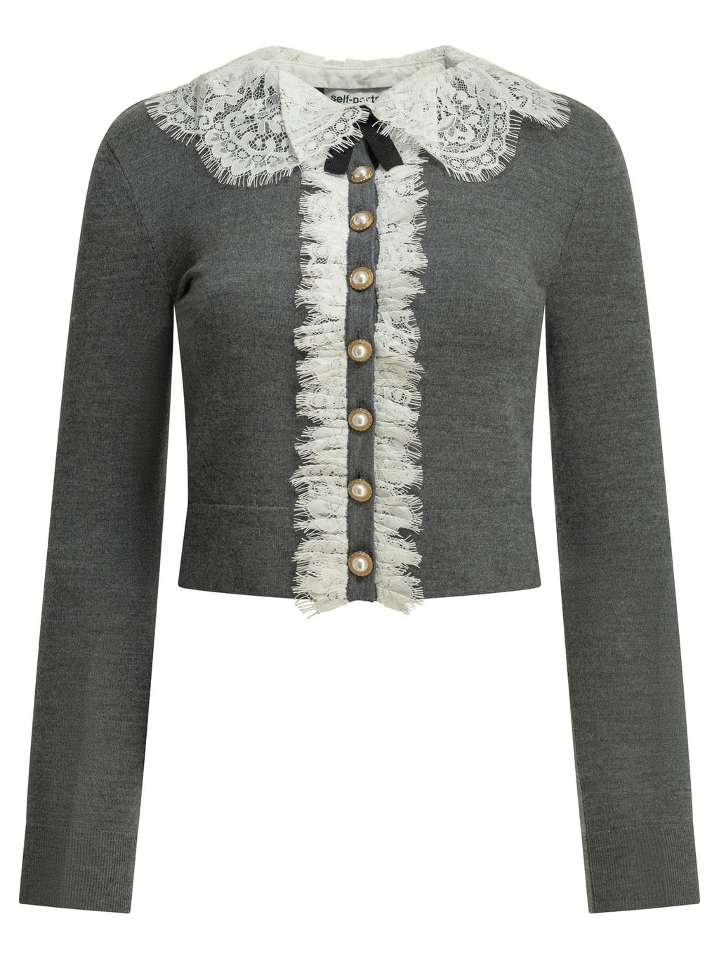 Self Portrait Sweater With Lace Collar