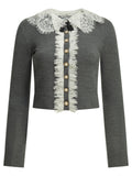 Self Portrait Sweater With Lace Collar