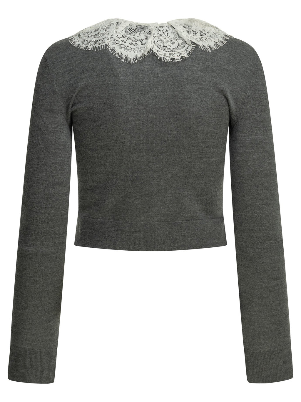 Self Portrait Sweater With Lace Collar