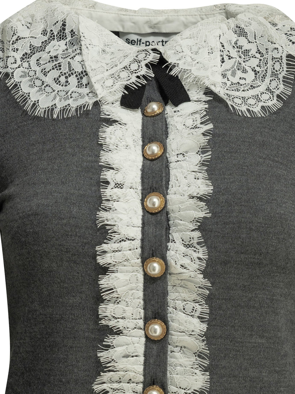 Self Portrait Sweater With Lace Collar