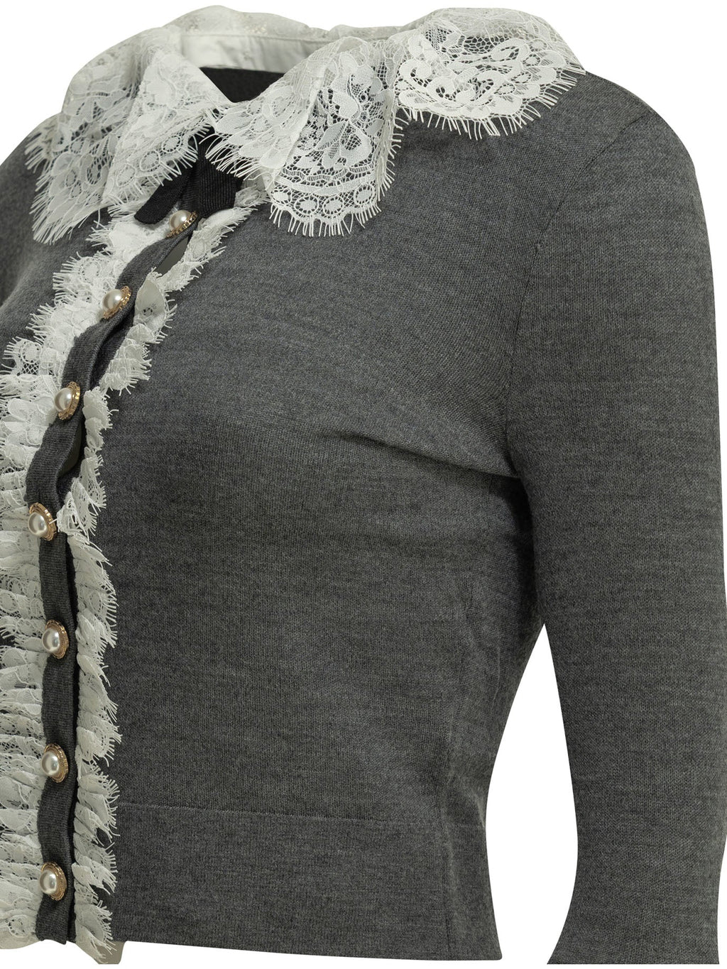 Self Portrait Sweater With Lace Collar