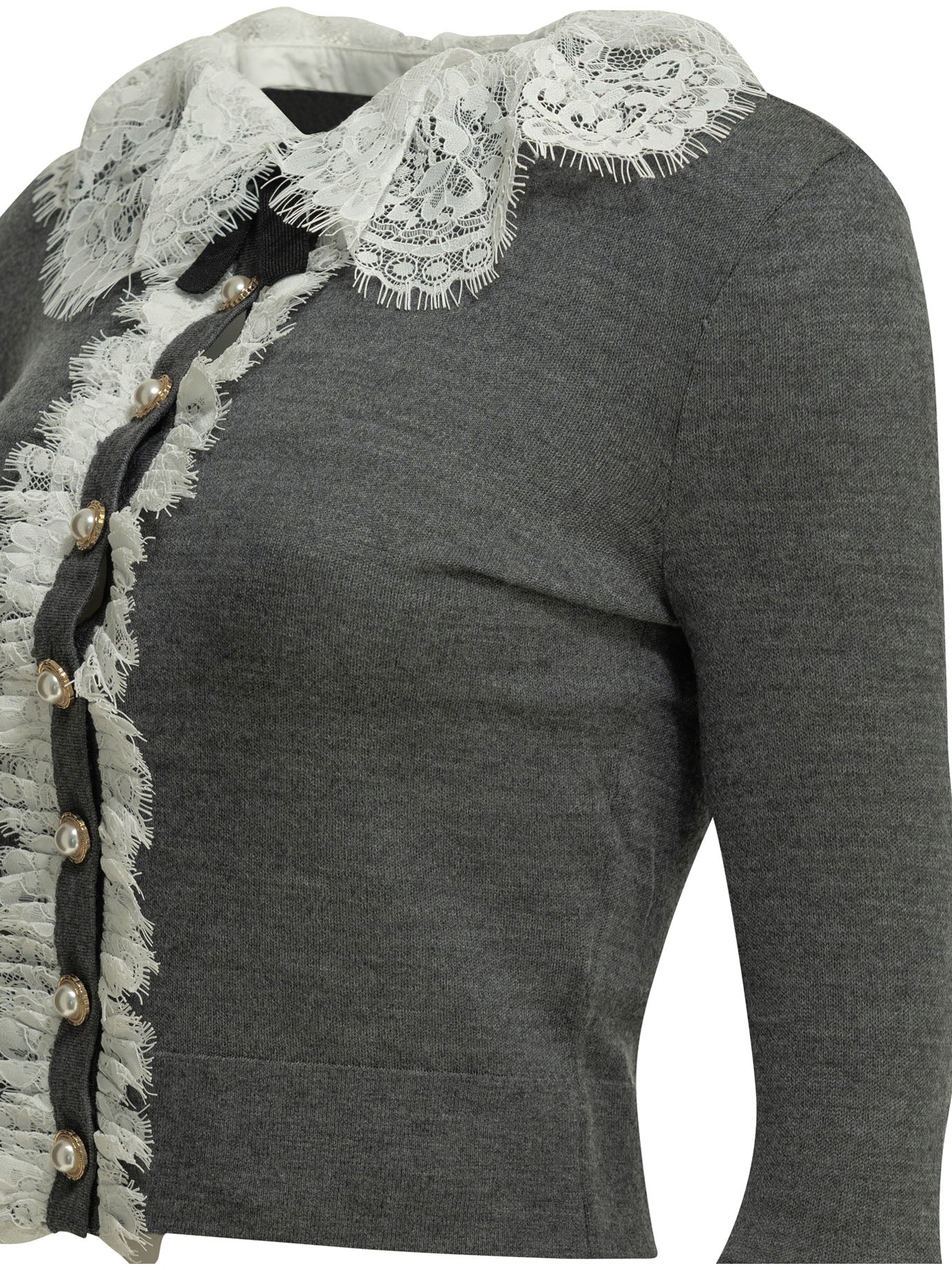 Self Portrait Sweater With Lace Collar