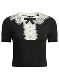 Self Portrait Sweater With Lace Collar