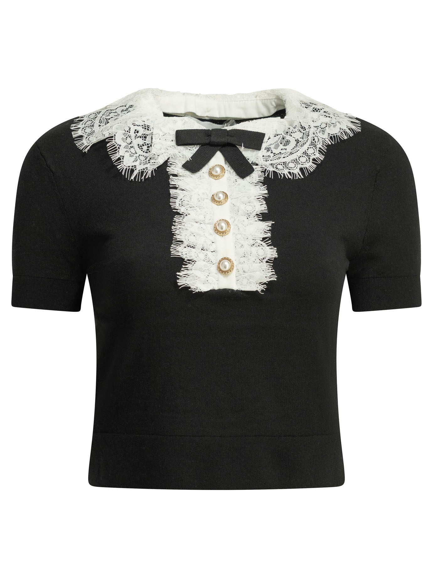 Self Portrait Sweater With Lace Collar