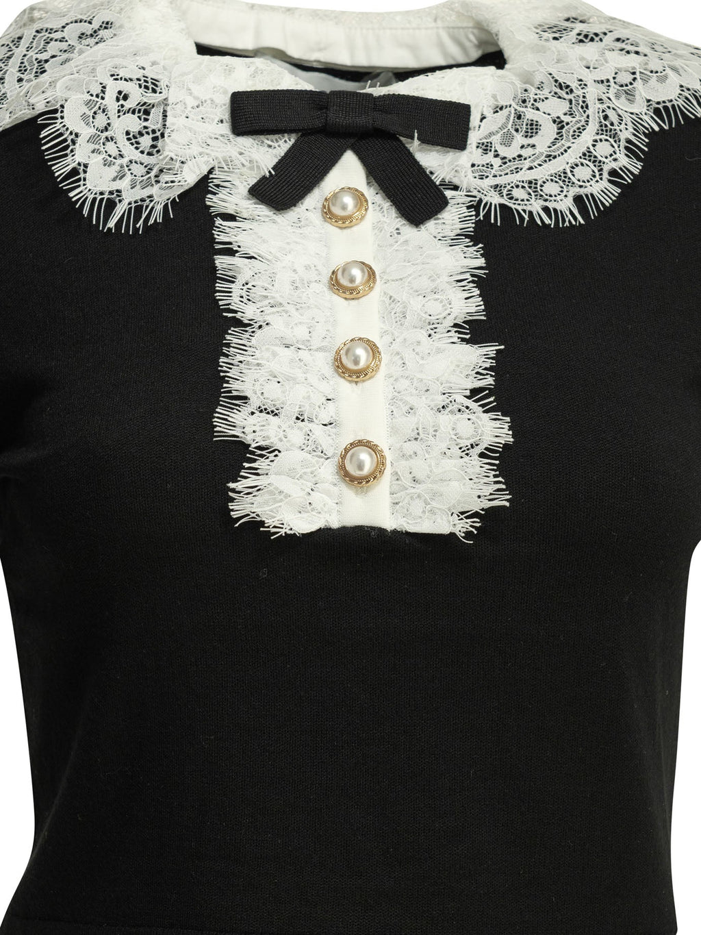 Self Portrait Sweater With Lace Collar