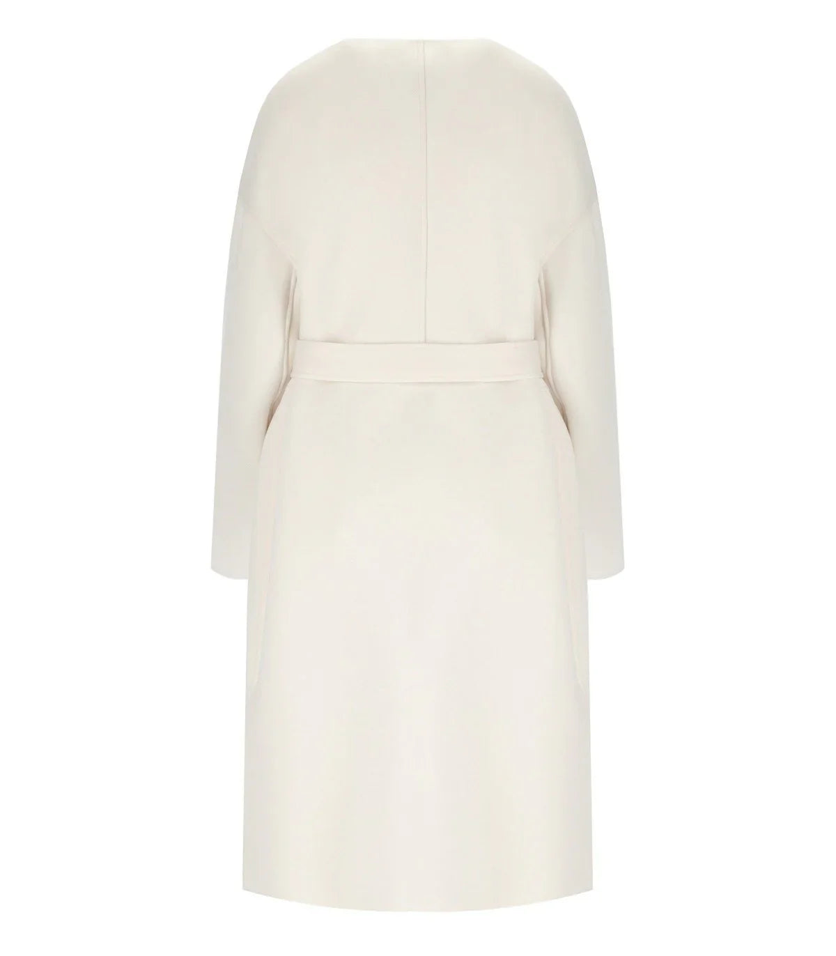 Mm Max Mara Stilla White Belted Coat