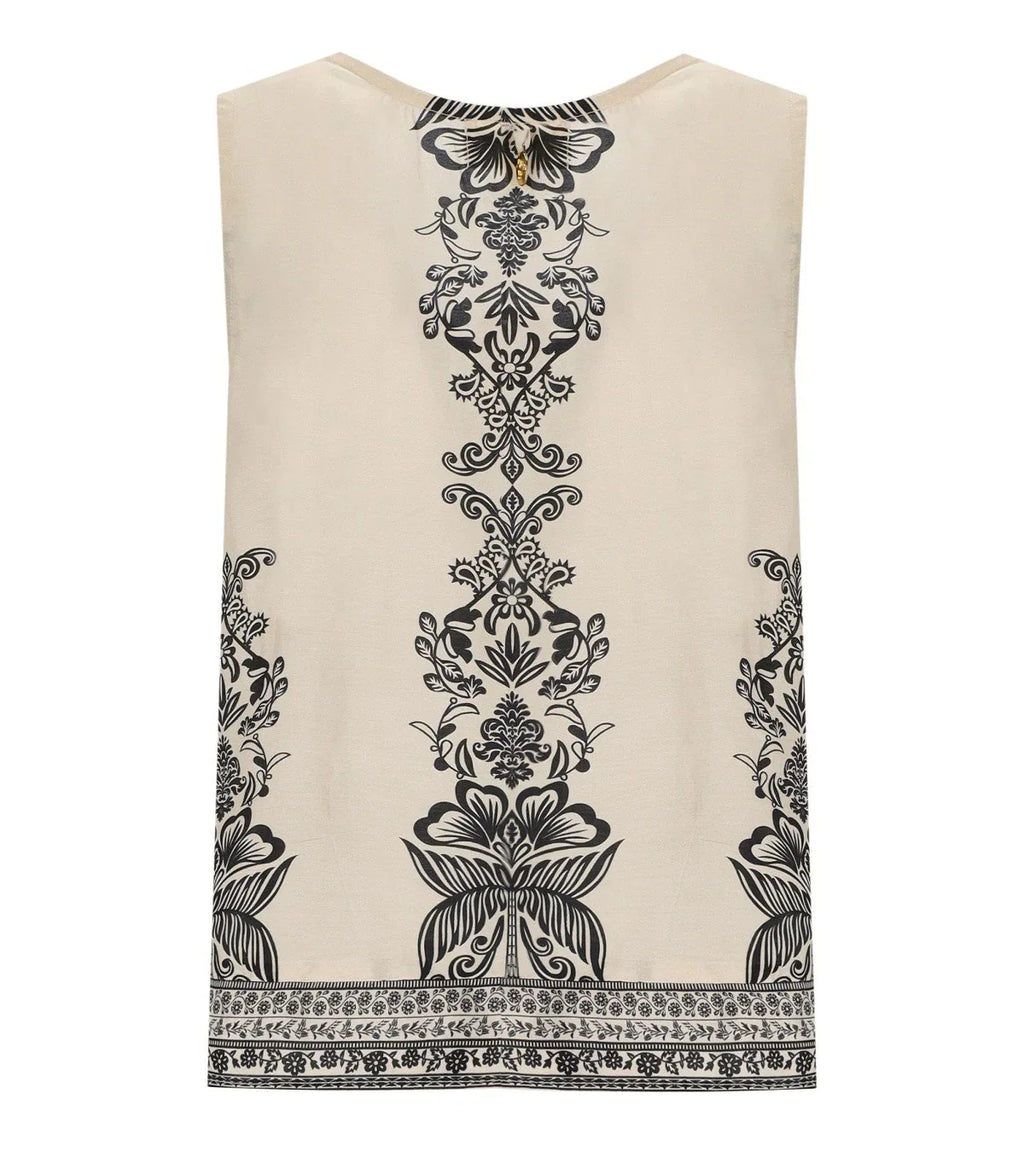Pahiesa Formentera Ecru And Black Top