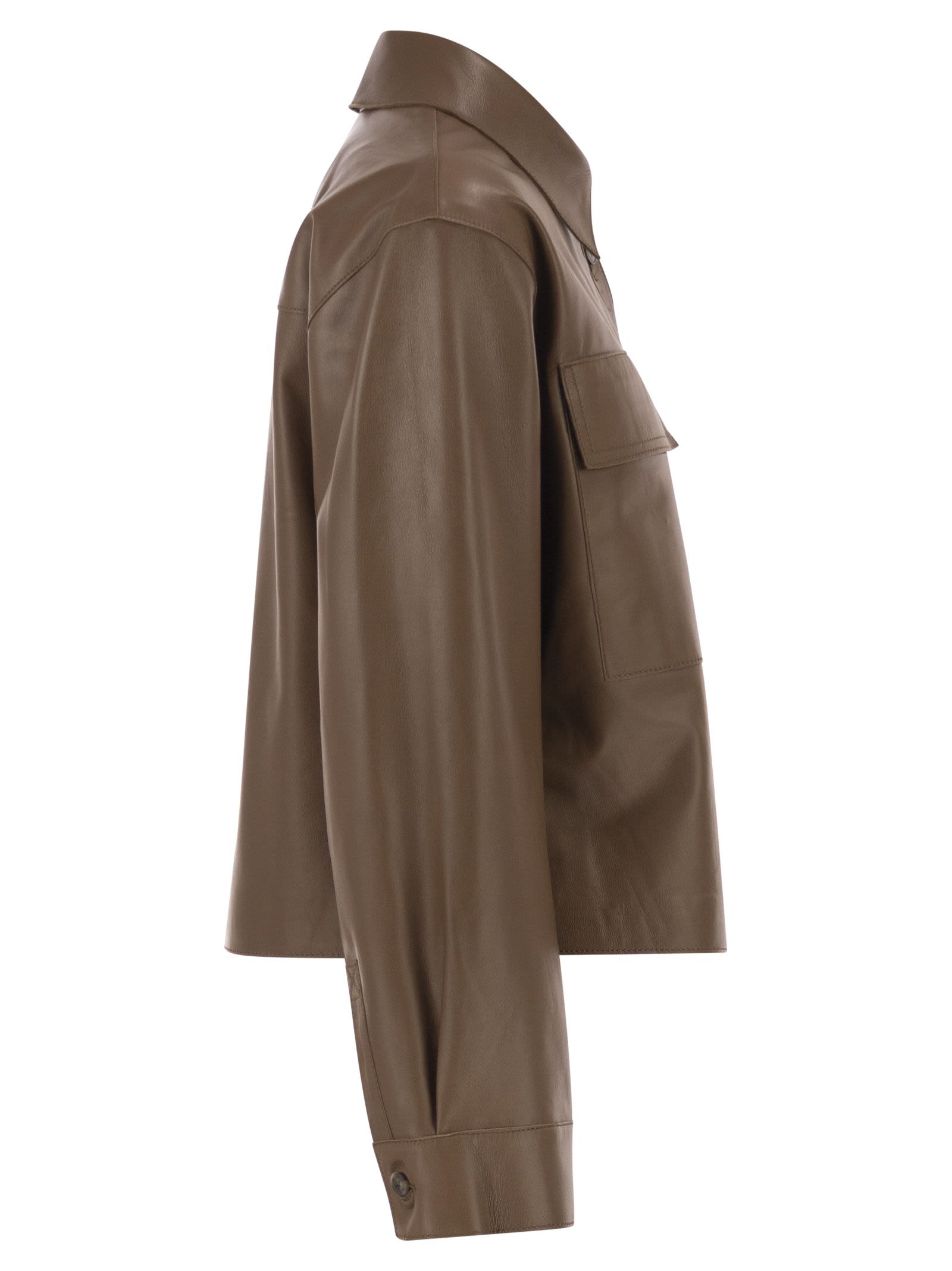 Weekend Maxmara Wkdpiovra Cropped Lamb Leather Jacket