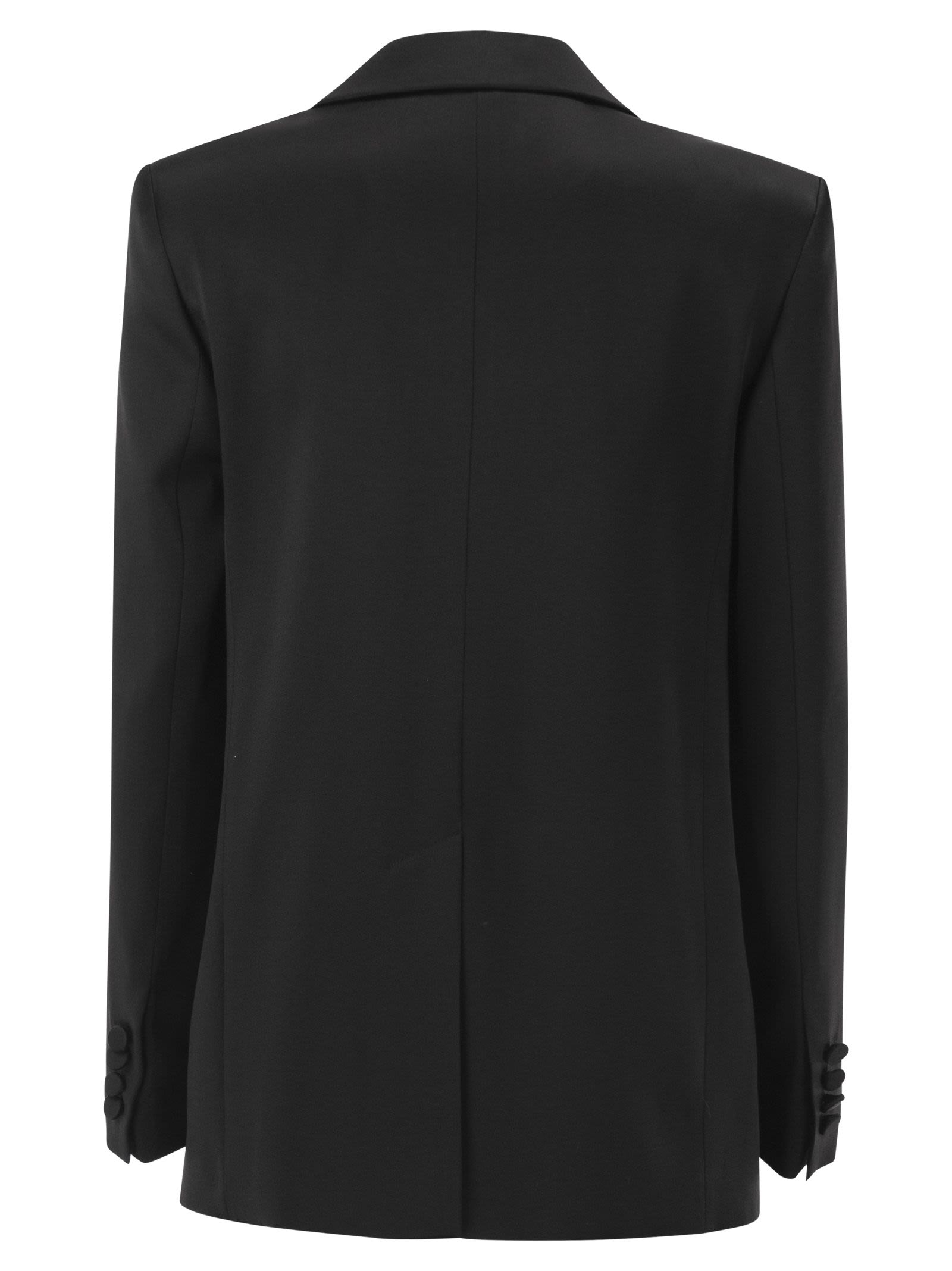 Maxmara Studio Msearca – Double Breasted Blazer In Fluid Satin