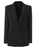 Maxmara Studio Msearca – Double Breasted Blazer In Fluid Satin