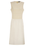 Fabiana Filippi Midi Dress With Crochet Bodice And Fluid Skirt