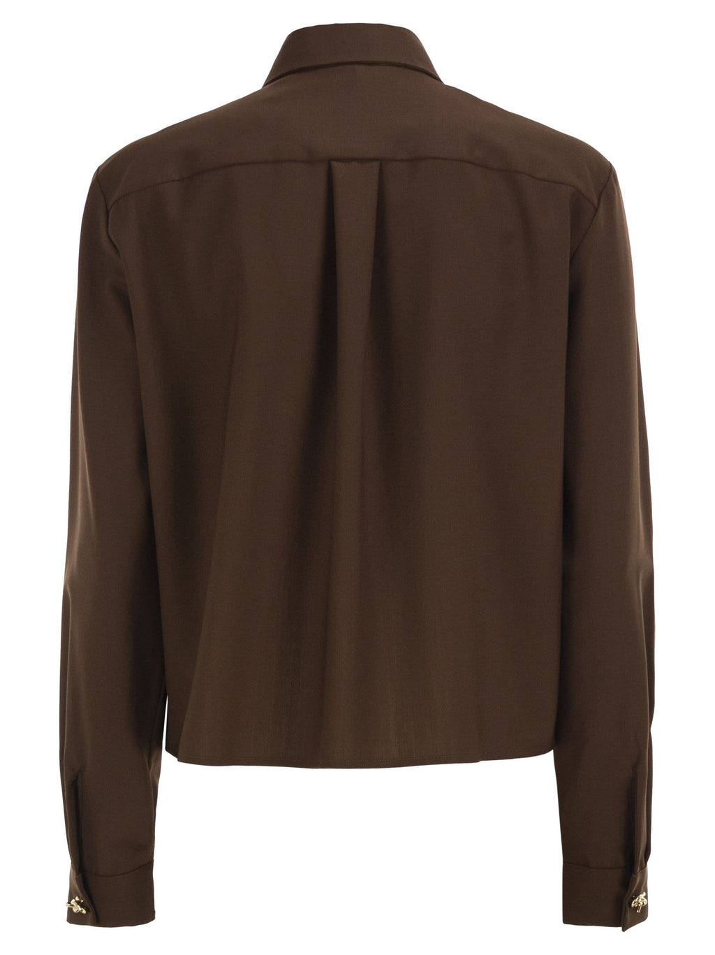 Fabiana Filippi Virgin Wool Stretch Shirt With Zama Jewel Detail