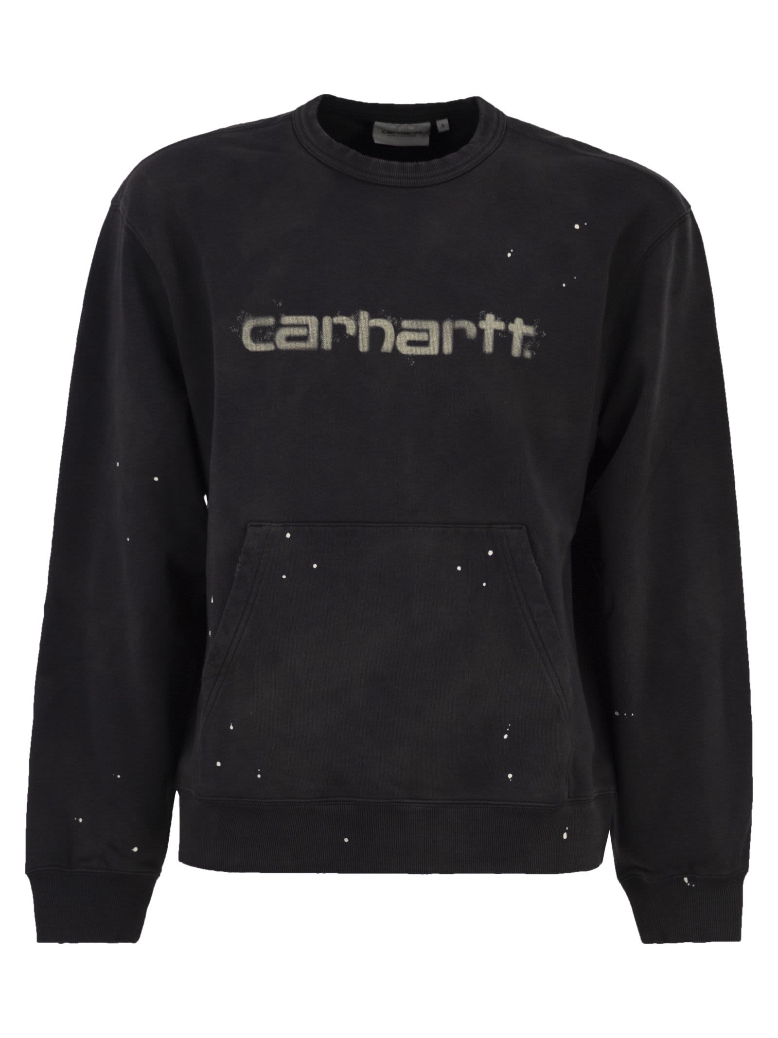 Carhartt Crew Neck Sweatshirt With Spray Effect Logo