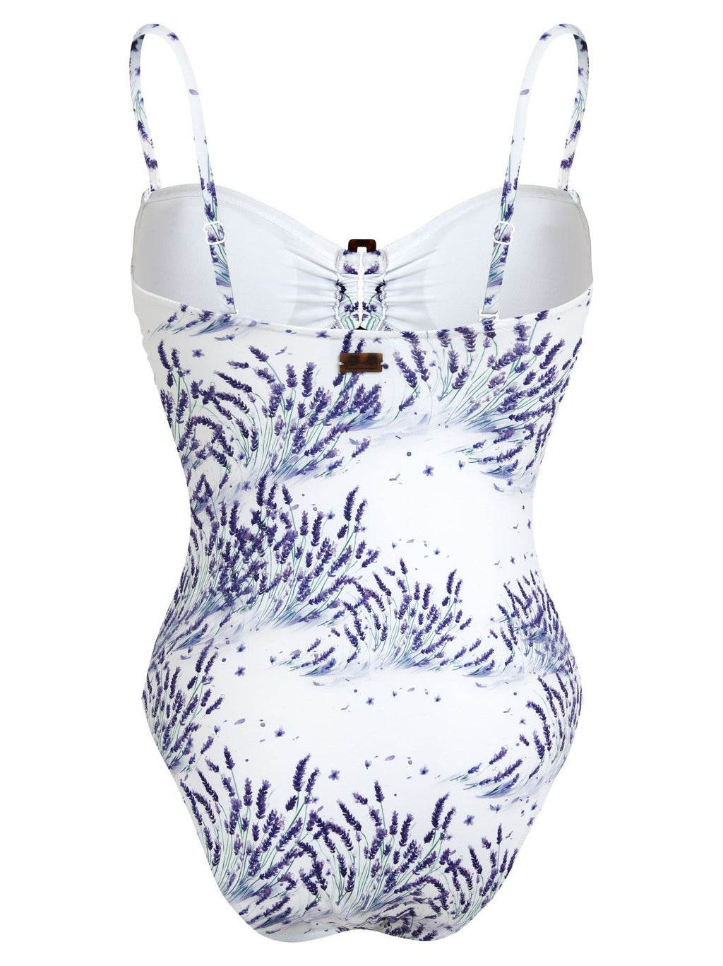 Vilebrequin Women’s One Piece Swimsuit With Lavender Print And Sweetheart Neckline