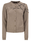 Fabiana Filippi Virgin Wool, Silk And Cashmere Cardigan With Jewel Embroidery