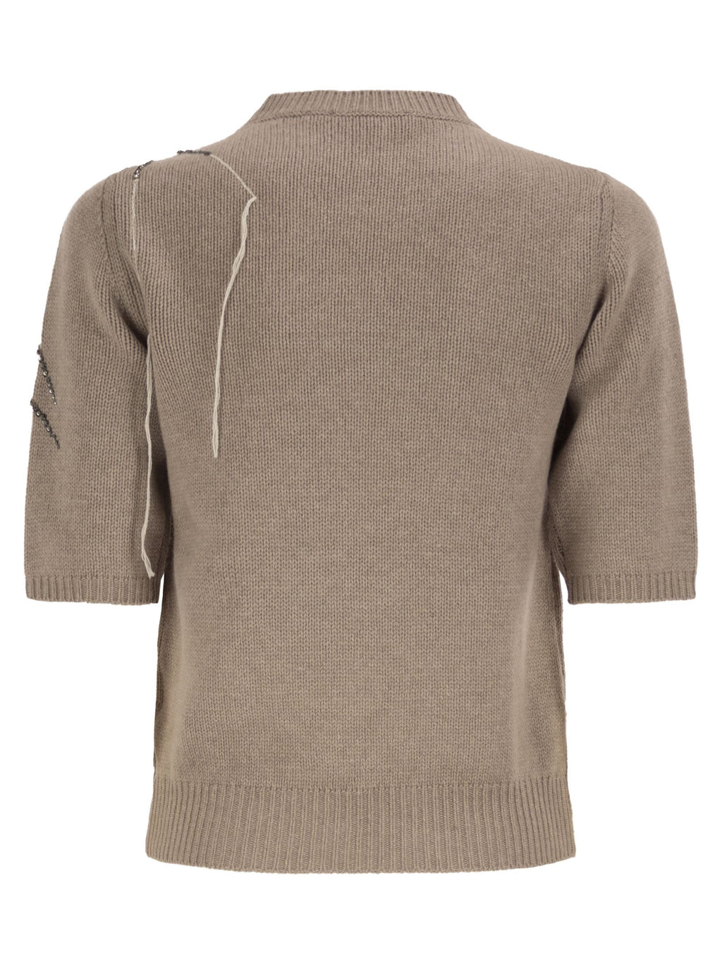 Fabiana Filippi Wool, Silk And Cashmere Sweater With Jewel Embroidery And Rhinestone Details