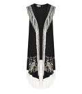 Pahiesa Formentera Black Fringed Kimono