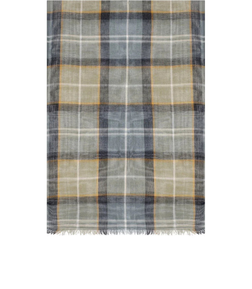 Barbour Welton Green Blue Scarf