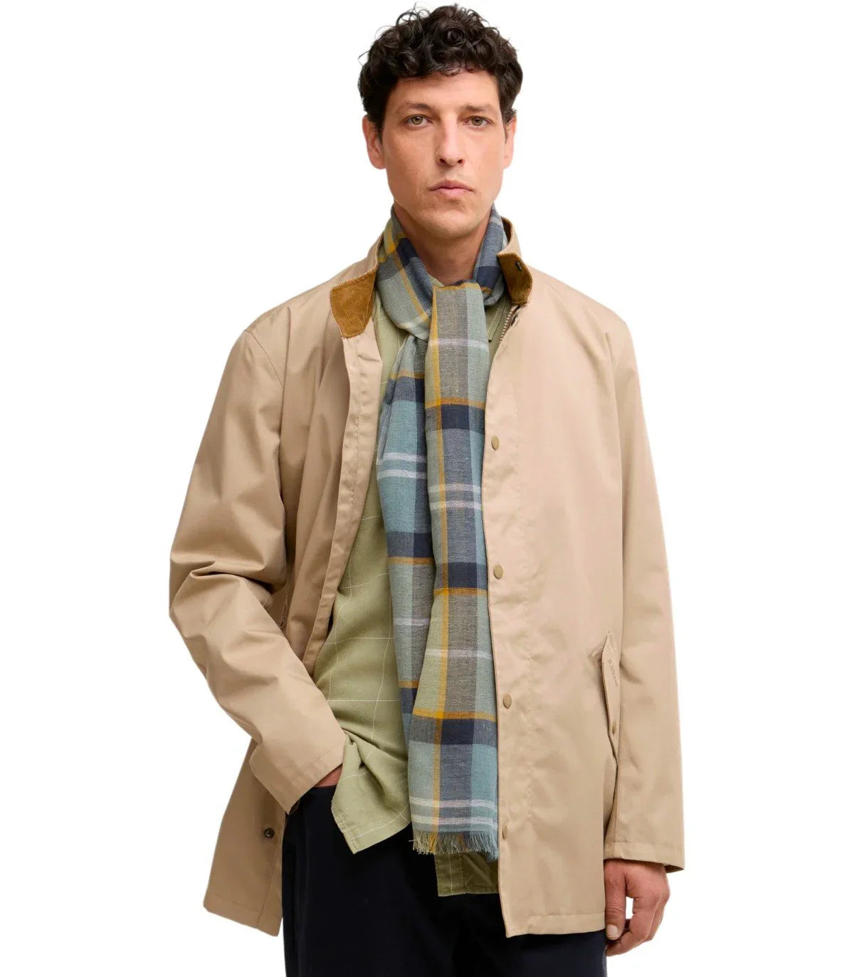 Barbour Welton Green Blue Scarf