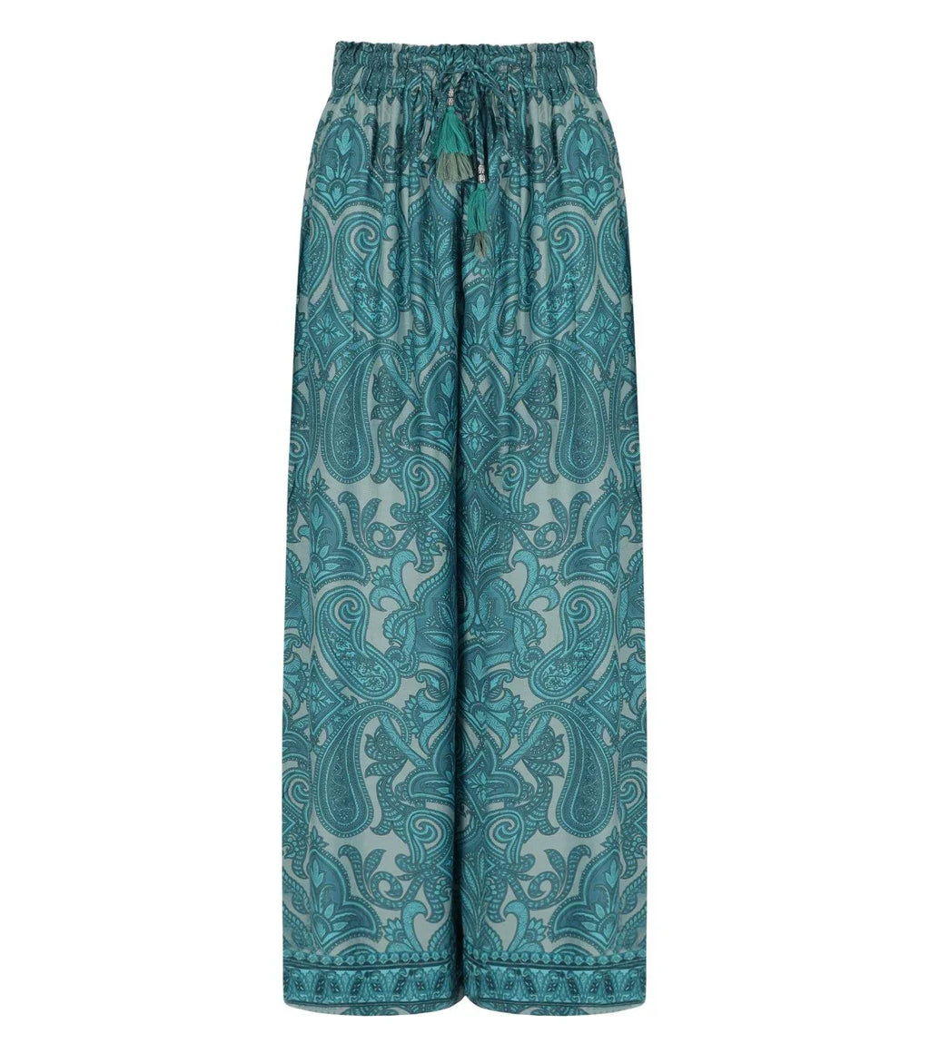 Pahiesa Formentera Light Blue Patterned Trousers