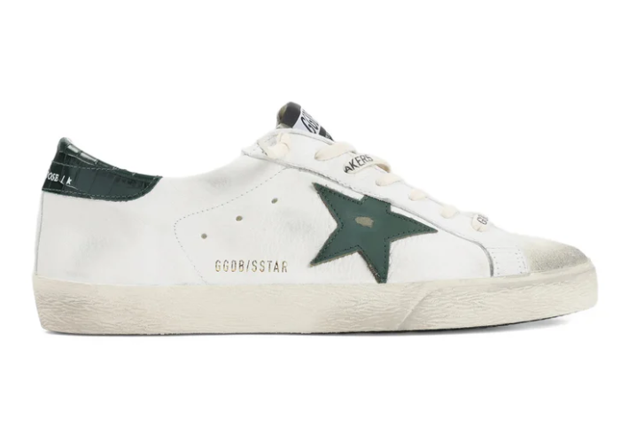 Golden Goose Super Star Nappa Upper Suede Toe And Tongue Leather Star Printed Leather Heel