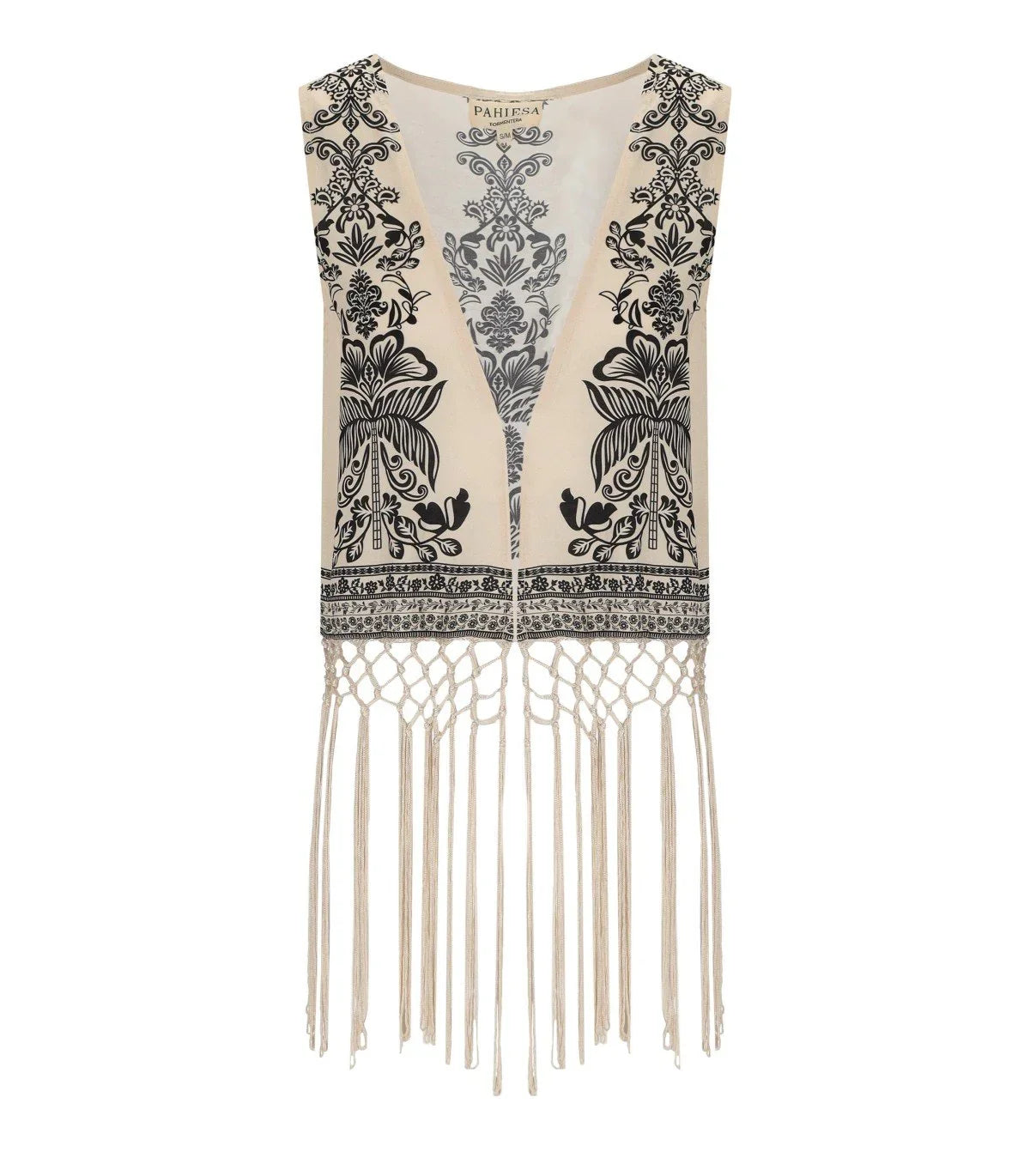 Pahiesa Formentera Ecru And Black Vest
