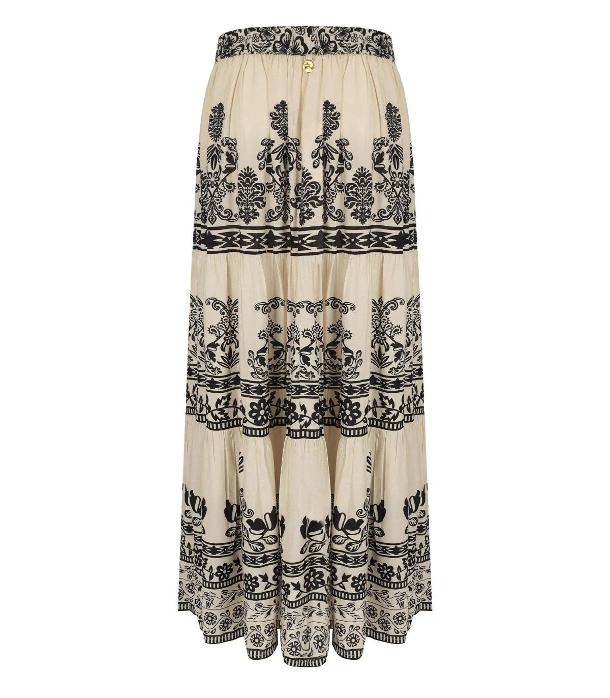 Pahiesa Formentera Ecru And Black Long Skirt