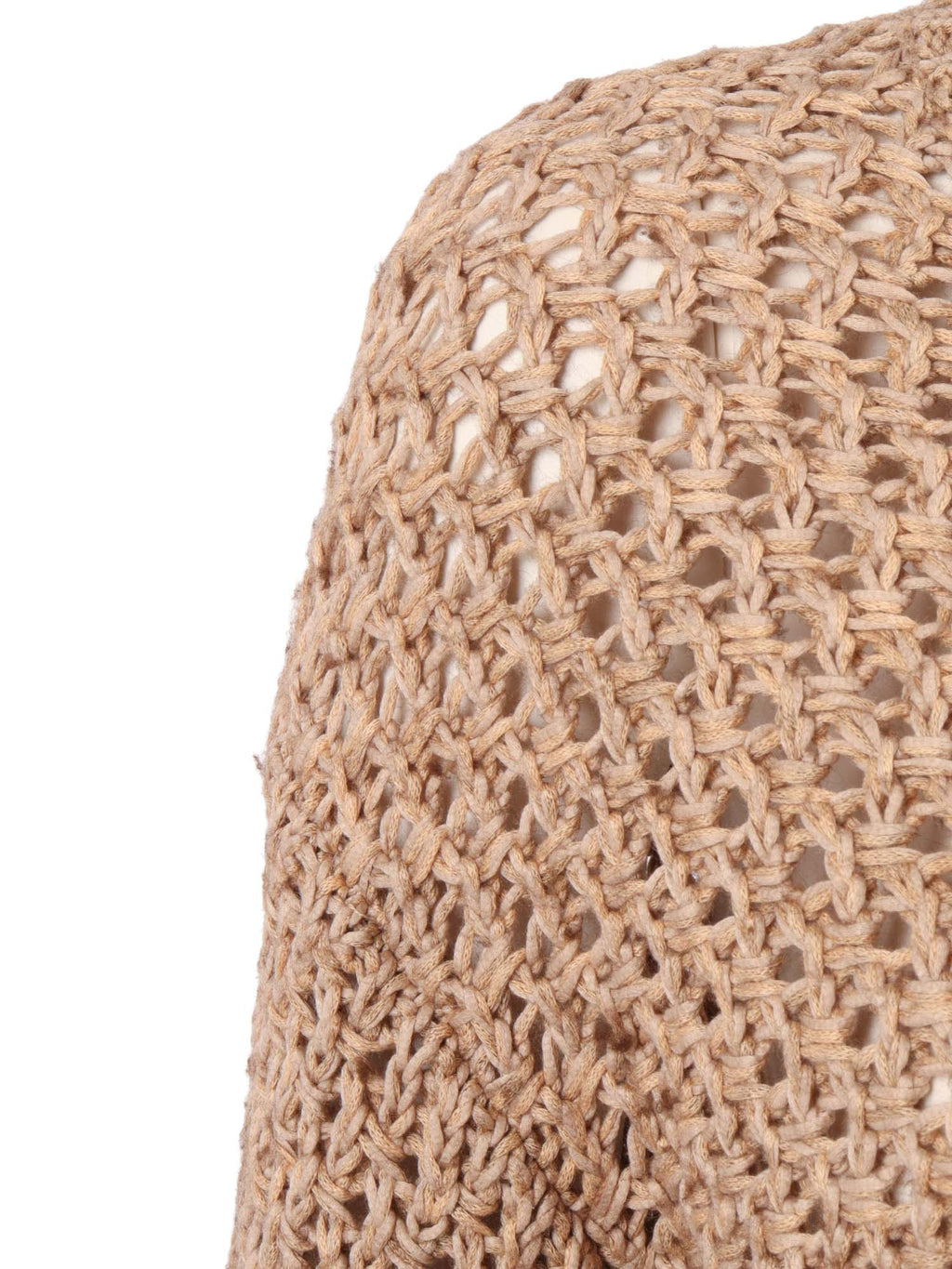 Fabiana Filippi Maglia Scollo V In Filato Stampato Punto Crochet Color Acero