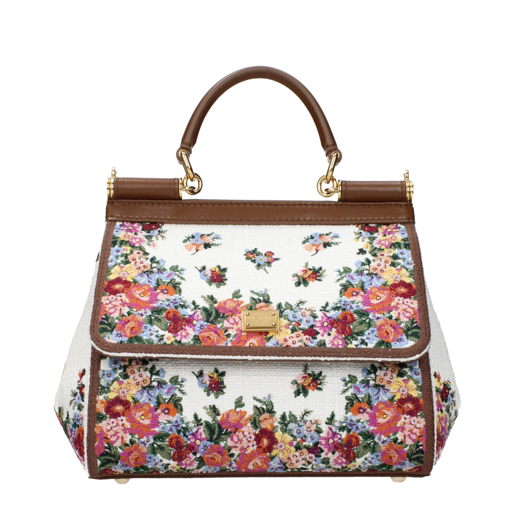 Dolce&Gabbana Sicily Medium Handbag Women Multicolor/Camel Fabric