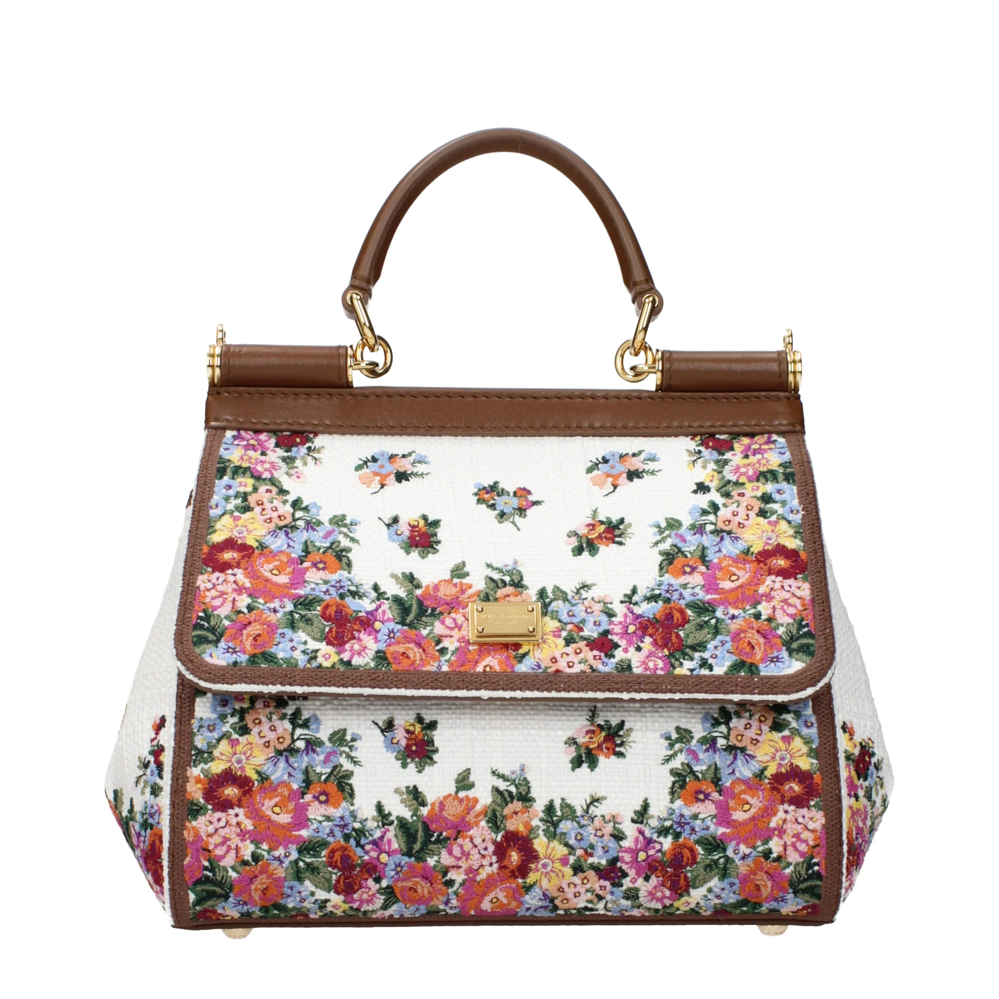 Dolce&Gabbana Sicily Medium Handbag Women Multicolor/Camel Fabric
