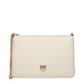 Pinko Crossbody Bags Women Leather Beige/White