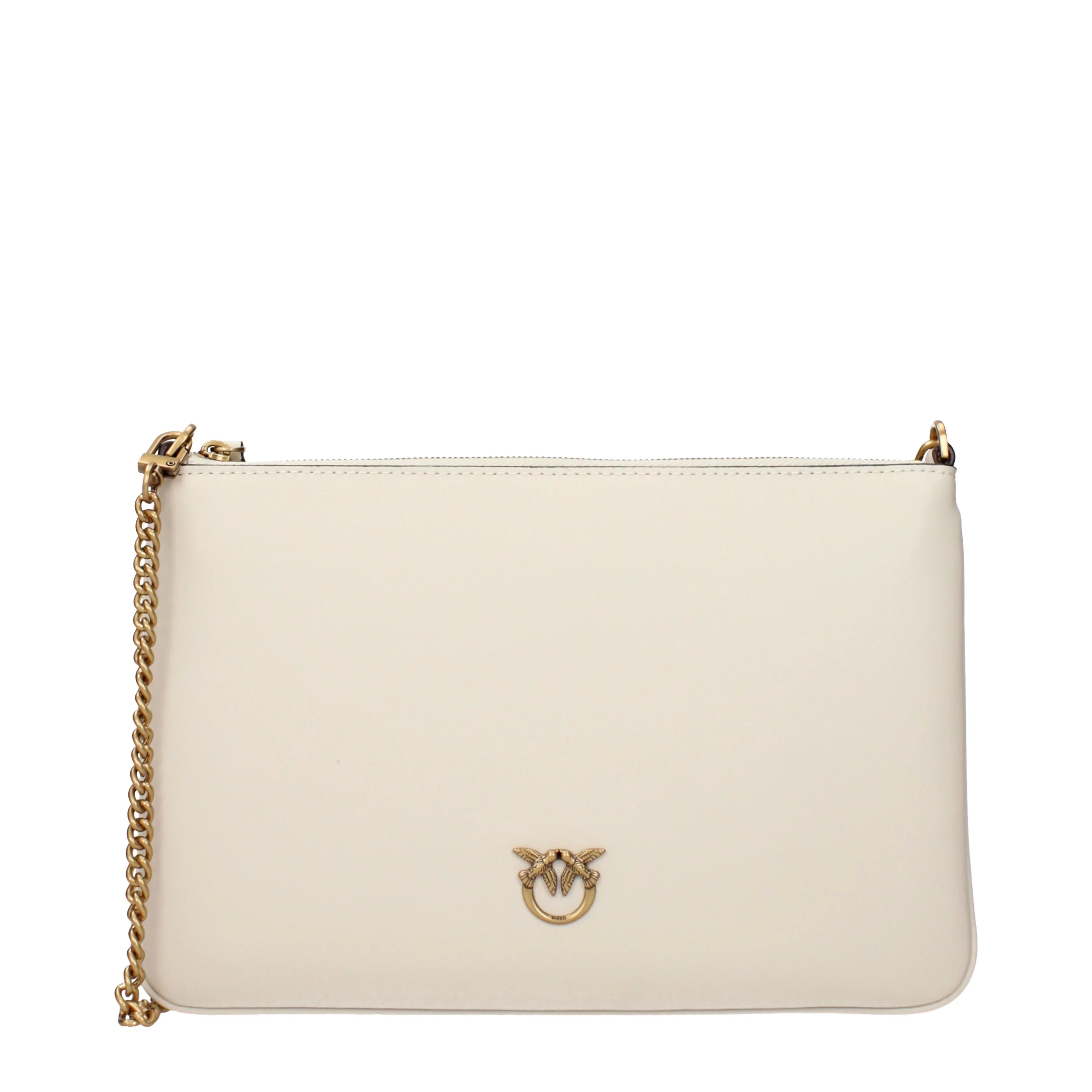 Pinko Crossbody Bags Women Leather Beige/White