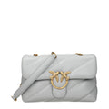 Pinko Love Puff Women's Crossbody Bag Leather Grey/Grey Pearl