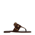 Valentino Garavani Women's Flip Flops Suede Brown/Dark Chocolate