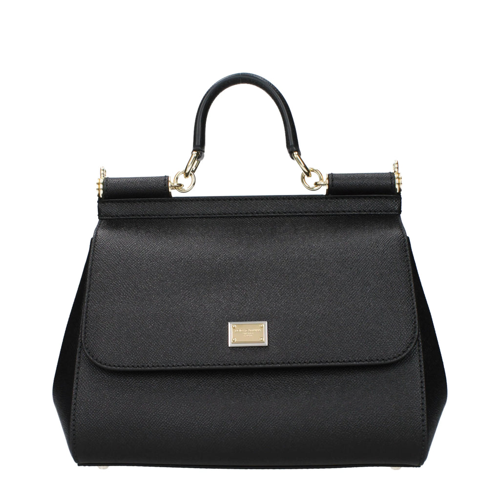 Dolce&Gabbana Sicily Handbags Women Leather Black