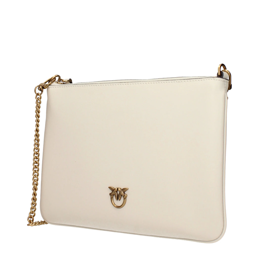 Pinko Crossbody Bags Women Leather Beige/White