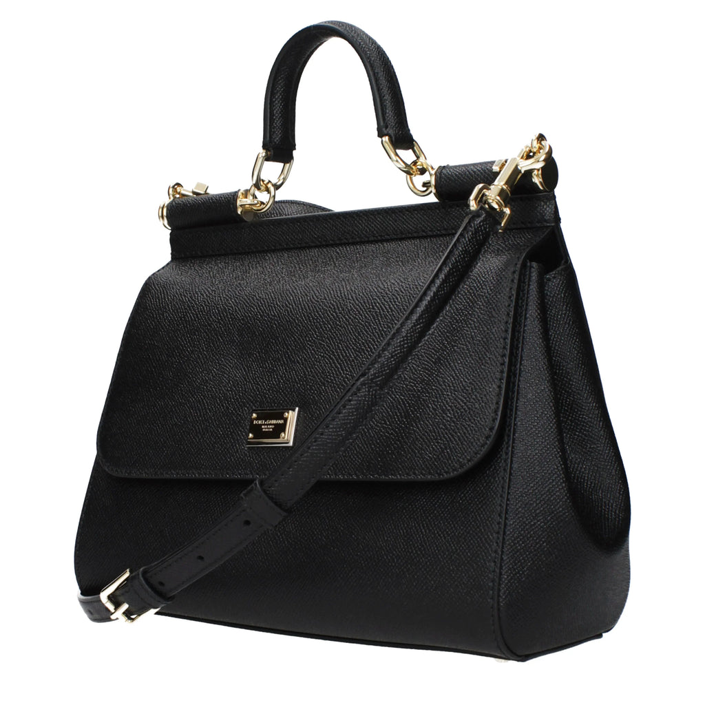 Dolce&Gabbana Sicily Handbags Women Leather Black
