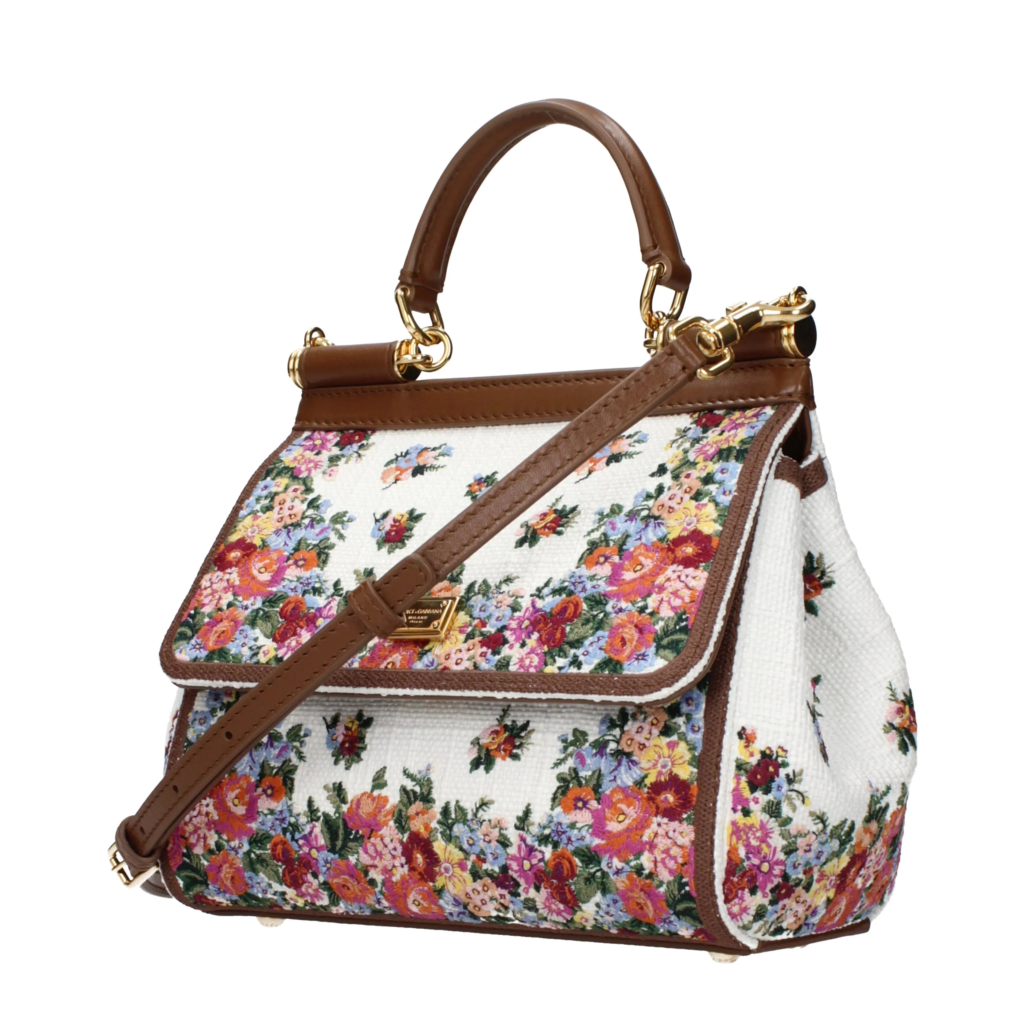 Dolce&Gabbana Sicily Medium Handbag Women Multicolor/Camel Fabric