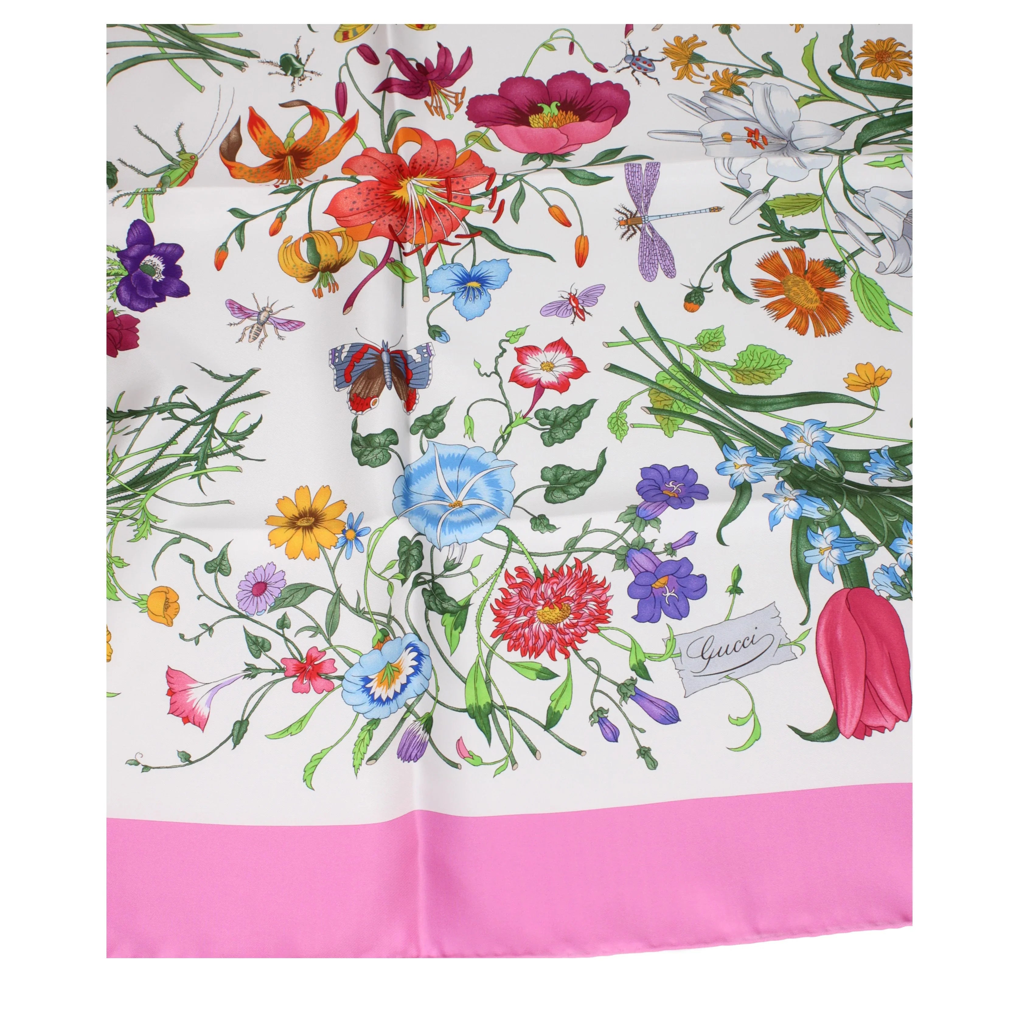 Gucci Women's Scarf Silk Beige/Pink