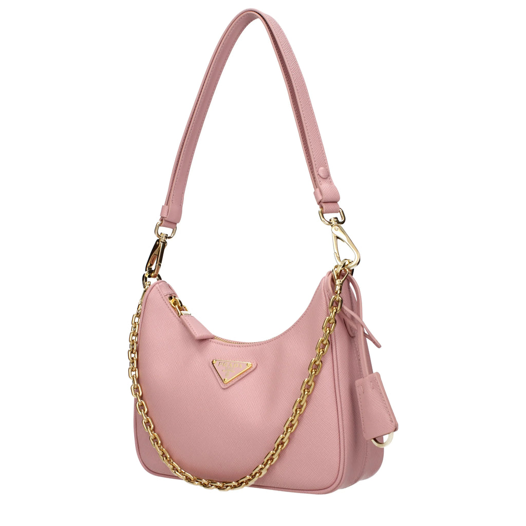 Prada Re Edition Shoulder Bags Women Peach/Pink Leather