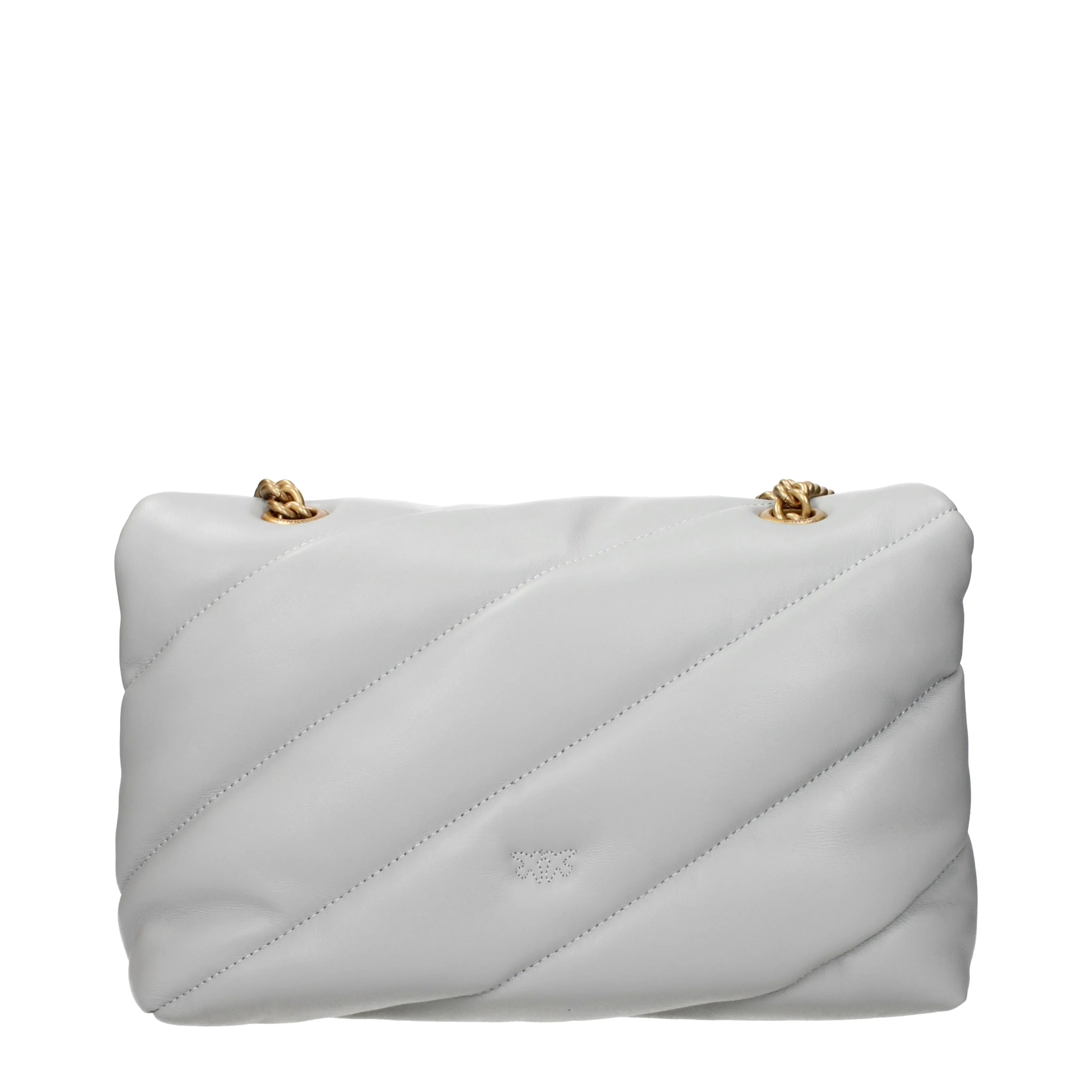 Pinko Love Puff Women's Crossbody Bag Leather Grey/Grey Pearl