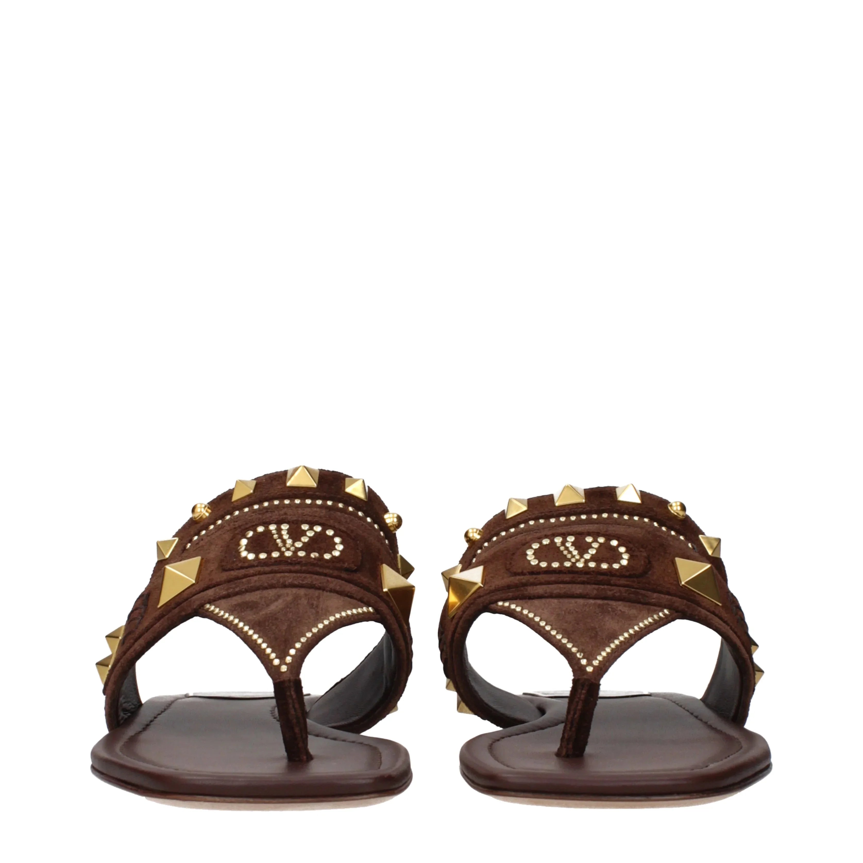 Valentino Garavani Women's Flip Flops Suede Brown/Dark Chocolate