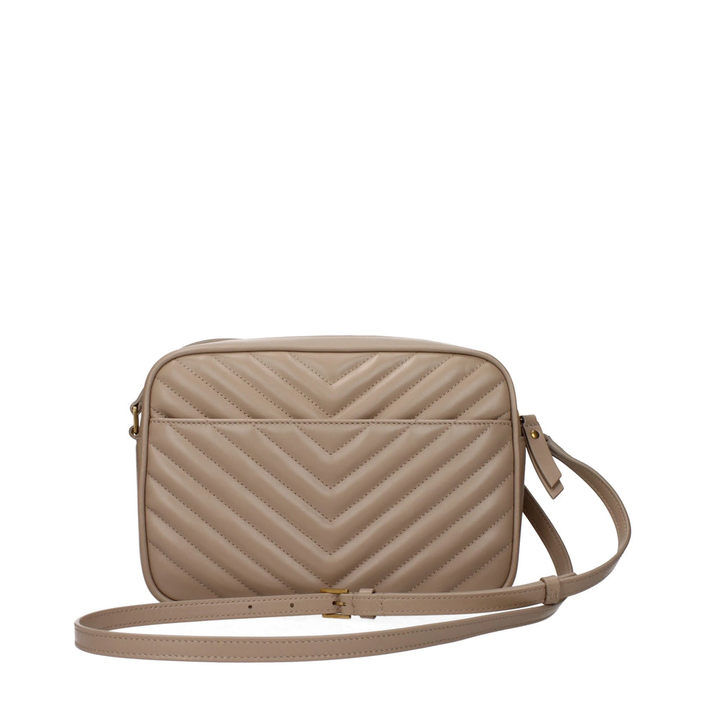 Saint Laurent Lou Shoulder Bag Women Leather Beige/Dark Beige