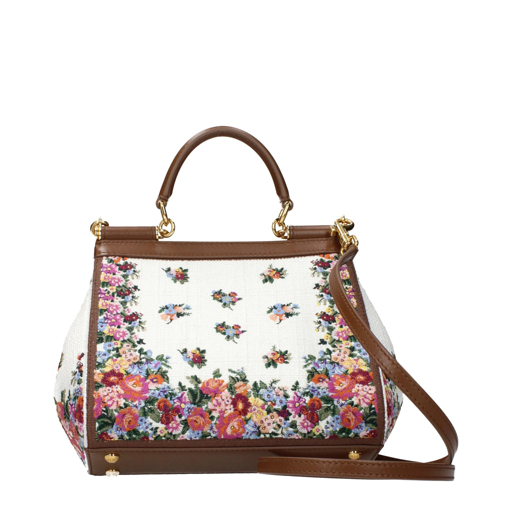 Dolce&Gabbana Sicily Medium Handbag Women Multicolor/Camel Fabric