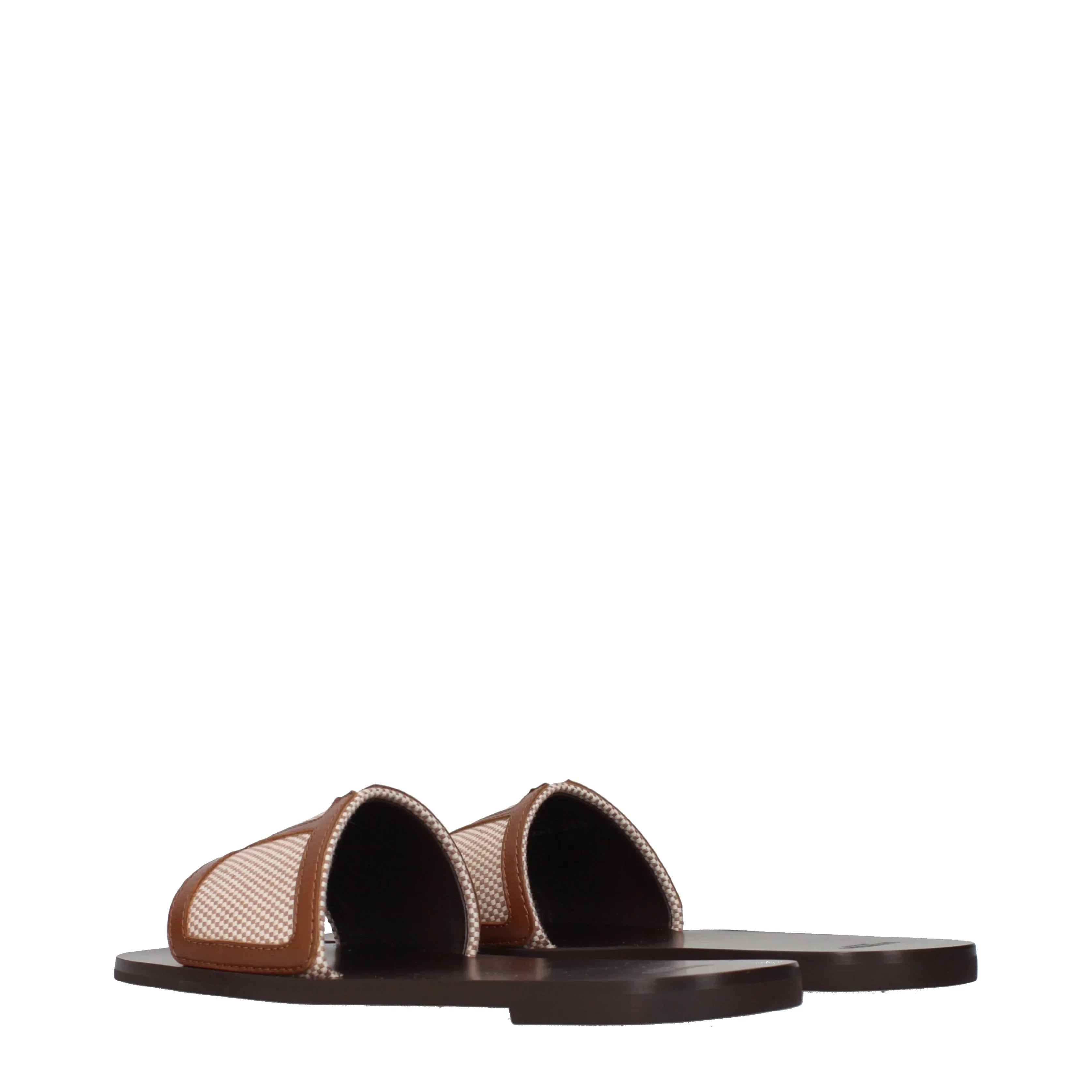 Valentino Garavani Women's Slides And Clogs Beige/Brown Fabric